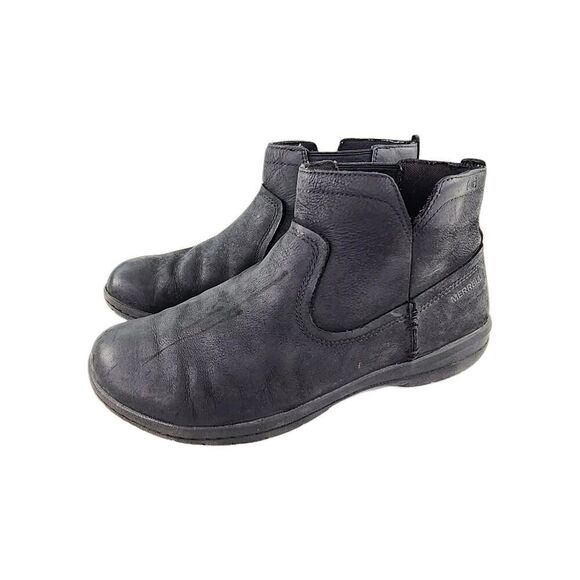 Merrell Encore Kassie Ankle Boots US 7.5 Waterproof Black Leather Short Booties - Picture 1 of 12